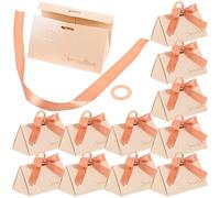 Parliky 20pcs Candy Boxes Candy Packaging Boxes Unique Design Ribbon Wood Paper Easy to Carry Easy to Store Brides Wedding Birthday Parties