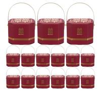 Parliky 20pcs Chinese Wedding Candy Display Boxes with Handle Freshness-lock Candy Chocolate Packaging for Shower Party Favors Bridesmaids Empty Pastry Storage Elegant Red Large Boxes