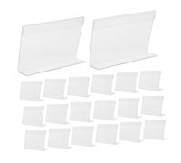 Parliky 20pcs Clear Acrylic Shaped Sign Display Holders with Label Slot Upright Price Tag Stands for Retail Counters Supermarkets and Desk Organization