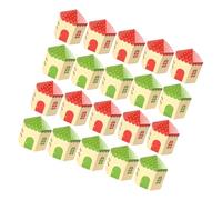 Parliky 20Pcs Colorful House-shaped Candy Boxes Party Treat Packing Boxes for Festival Decoration and Holiday Presents Cute Castle Design with Red and Green Colors Multi-purpose