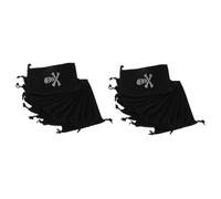 Parliky 20pcs Halloween Party Favor Stylish Pirate Baggies Halloween Candy Bag Pirate Bags Include Treasure Theme Well Goodie Drawstring Polyester Black