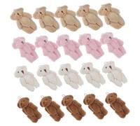 Parliky 20pcs Mini Plush Bear Bulk Small Soft Stuffed Bears for Shower Favors Graduation Decorations Multi-color Tiny Cute Dolls for Keychain Accessories