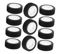 Parliky 20pcs Model Car Wheels Rubber Tires DIY Assembly Replacement Wheels for Science Projects Home School Laboratory Plastic Robot Car Parts