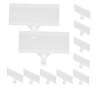 Parliky 20pcs Plastic Price Label Holders for Wire Shelves Shelf Label Display for Supermarket and Retail Storage Bins Easy Insert Design Merchandise Price Display Tags