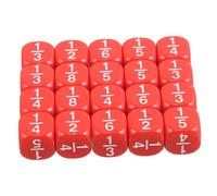 Parliky 20pcs Rounded Corner Fraction Dice Educational Multi-sided Acrylic Exercise Dice for Classroom Teaching Enhance Fraction Understanding Calculation Skills