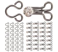Parliky 20pcs Sewing Hooks and Eyes Closure Hooks for Skirt Bra and Pants Black Metal for Tailoring and Sewing Project