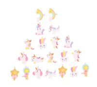 Parliky 20Pcs Unicorn Rainbow Cloud Earrings Resin Charms for DIY Jewelry Making Assorted Mini Cartoon Pendants for Necklace Bracelet Craft Accessories