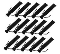 Parliky 20pcs Velvet Drawstring Pencil Bags Stationery Pen Carrying Cases Soft Sleeve Holders for School Office Travel Jewelry Candy Packaging Black