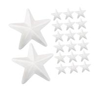 Parliky 20pcs White Foam Pentagram Stars Decorations for Christmas DIY Crafts Foam Ornaments for Painting Coloring Wedding Party and Holiday Decor