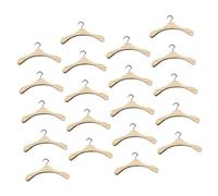 Parliky 20Pcs Wooden Doll Hangers Miniature Clothes Organizer for Bjd Dollhouse Storage Rack Compact Design Natural Wood Bedroom Accessories