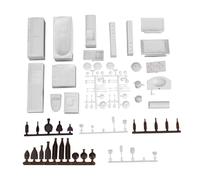 Parliky 23 Pcs Scale Miniature Building Furniture Model Kit for Dollhouse Living Bedroom Plastic Construction with Mixed Style White for Micro Landscape and Creative Play Random Color
