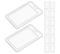 Parliky 24pcs Id Card Sleeve Plastic Case for Id Badge Name Badge Holders Id Badge Card Holder Vertical Display Storage Case School Access Bus Commute Plastic Sleeves