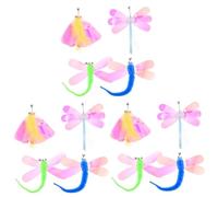 Parliky 24pcs Interactive Cat Teaser Replacement Toys Cat Butterflies Dragonflies Engaging Exercise Hunting Instincts