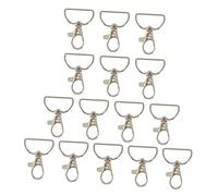 Parliky 24pcs Metal D Ring Keychain Lobster Claw Swivel Clasps for DIY Crafts Bags Replacement Buckles Snap Hooks with Twist-Resistant Base for Secure Attachment