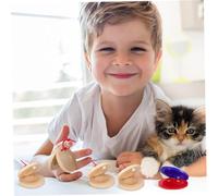 Parliky 24Pcs Musical Castanet Wooden Plastic Percussion Instruments in Red Blue Yellow Green Pink Sensory Sound for Early Music Education and Auditory Development