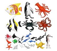 Parliky 24Pcs Ocean Animals Figures Realistic Plastic Sea Creatures for Educational Play Convenient Storage Safe for Learning About Ocean Life