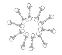 Parliky 25PCS Double-end Lobster Clasps Necklace Extension Chain Connectors for Jewelry Making Stainless Steel Replacement Lobster Buckles with Polished Bright Finish DIY Bracelet and