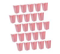 Parliky 25pcs Red White Striped Paper Snack Cups Popcorn Containers for Parties Movie Theaters Carnival Theme Multi-use Snack Holders for Fries Appetizers Cookies