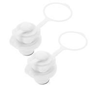 Parliky 2pcs 22mm Boston Air Valve Plugs White Spiral Kayak Valves Lid Replacement Pp Covers for Inflatable Boat Tube Repair Accessories