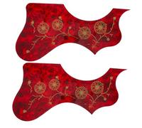Parliky 2pcs Acoustic Guitar Pick Guard Stickers with Flower Pattern Plastic Scratch-resistant Protective Plates for Folk Guitars Self- for Stage Practice and Teaching