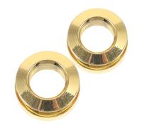 Parliky 2pcs Acoustic Guitar Pickup End Pin Caps Noise Reduction Strap Buttons for Live Performance Recording Practice Gold Thread Guitar Strap Accessories