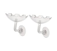 Parliky 2Pcs Acrylic Shrimp Feeding Bowl with Strong Suction Cups Home Feeder Dish for Neocaridina Shrimp Compact Aquarium Accessories for Healthy Eating and Growth