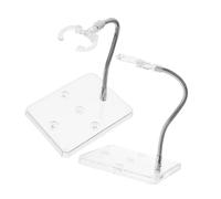 Parliky 2pcs Adjustable Plastic Action Figure Stand Transparent Model Display Holder Bracket Base for Collectible Figurines with Stable Support and Multi-angle Display