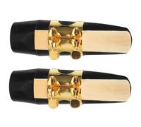 Parliky 2pcs Alto Saxophone Mouthpiece with Plastic Black Mouthpieces and Gold Ligatures Easy Assembly for Beginner and Experienced Players Enhancing Sound Quality and Playability in Jazz