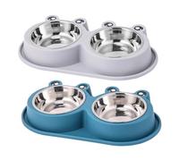 Parliky 2pcs Ant Pet Bowl Stainless Steel Non Slip Dog Food Bowl Cat Water Dish Feeding for Puppies Kittens