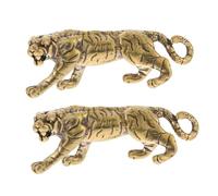 Parliky 2pcs Antique Copper Tiger DIY Hanging Decor Vintage Style Craft Pendants for Keychains Handbags Backpacks Lightweight Ornaments