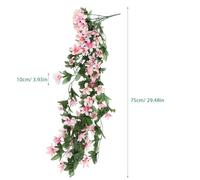 Parliky 2pcs Artificial Hanging Lily Vines Faux Flower Decor Realistic Simulation for Wedding Home Wall Decoration Indoor Outdoor Use Pink White Edge