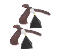 Parliky 2pcs Balancing Bird Gravity Eagle with Pyramid Base Educational Desk Decoration for Cognitive Development Interactive Science