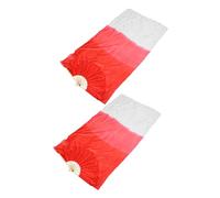 Parliky 2pcs Bamboo Long Dance Fans Veils for Women Lightweight Folding Handheld Fan with Imitation Silk Streamers Chinese Style Performance Props for Stage Folk Dance Weddings and