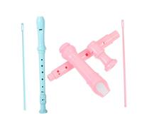 Parliky 2pcs Beginner German Style 8-hole Soprano Recorders Set, Swan Design Boys and Girls Flutophone in Cherry Blossom Pink Ocean Blue, High Pitch Wind Musical Instruments for Children