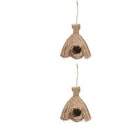 Parliky 2pcs Bird House Weaving Grass Pendant Creative Hanging Bird Nest for Outdoor Garden Decoration for Comfort