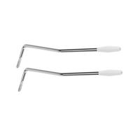 Parliky 2PCS Chrome Plated Thread Tremolo Bar Tips with White Caps for Electric Guitar Single Metal Tremolo Arm Quick and Easy Installation Guitar Accessory