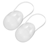 Parliky 2pcs Clear Plastic Easter Candy Boxes Large Egg Shaped Fillable Balls with Handle Portable Storage Basket for DIY Easter Egg Hunt Travel-friendly Treat Holders and Holiday Decor