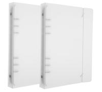 Parliky 2Pcs Clear PP Frosted Binder Cover Refillable Notebook Shell for Office School Personal Planner Transparent Semi-Transparent Aesthetic Document Folder