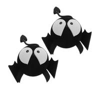 Parliky 2pcs Cute Cartoon Devil Car Roof Antenna Decoration, Small Plastic Bat Car Aerial Toppers for Automotive Exterior, Vehicle Roof Accessories for Halloween and Daily Use