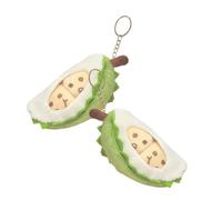 Parliky 2pcs Cute Plush Keychain Pendant Soft Stuffed Cartoon Bag Charm for Backpacks Keys Couples Matching Decorative Accessories Green Fruit Design