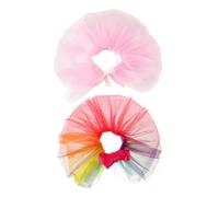 Parliky 2pcs Dog Tutu Skirts for Dogs and Cats Adjustable Tie-strap Pet Dresses with Glittery Finish Half Skirt Design for Parties and Everyday Wear Festive Costume Outfits for Female