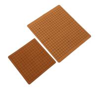 Parliky 2Pcs Double-sided Folding Go Chess Board PU Soft Leather Line Boards for Travel Go Chess Accessories Game Supplies Random Color