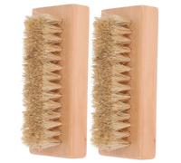 Parliky 2Pcs Dual-sided Guitar Cleaning Brush with White Bristles for Dust Removal Compact Ukulele and Bass Fingerboard Cleaner Easy-grip Design for Musical Instruments Maintenance