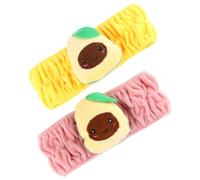 Parliky 2pcs Elastic Avocado Design Hair Bands Thick Makeup Hair Band for Washing Face Comfortable Cloth Facial Headband without Shedding for Running and Playing