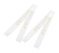 Parliky 2pcs Elegant White Satin Mum-to-be Sash Set for Shower Girl Decorations Lightweight Maternity Ribbon Kit for Expecting Mom Comfortable Fit Mummy Sash for Pregnancy Shoot and Party