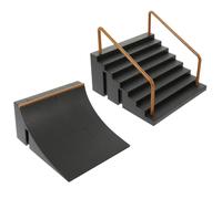 Parliky 2Pcs Finger Skateboard Ramp Accessories Plastic Skatepark Parts for Indoor Training Enhance Coordination and Intelligence Development