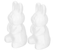 Parliky 2Pcs Foam Rabbit Models DIY Craft Props for Easter Party Decorations and Handmade Painting Arts