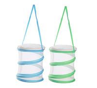 Parliky 2pcs Foldable Insect Observation Cage with Zipper Butterfly Habitat Mesh Cylinder for Outdoor Exploration Lightweight Bug Enclosure for Butterflies Bees Ladybugs