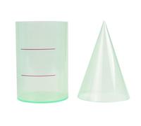 Parliky 2pcs Geometric Solids Cones for Secondary School Geometry Cylinder Cone Model Volume Ratio Demonstrator Teaching Tools