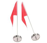 Parliky 2pcs Golf Cup Flag Set with 10cm Stainless Steel Hole Cups for Indoor and Outdoor Putting Green Practice, Golf Putting Accuracy Training Target Flags for Golfers